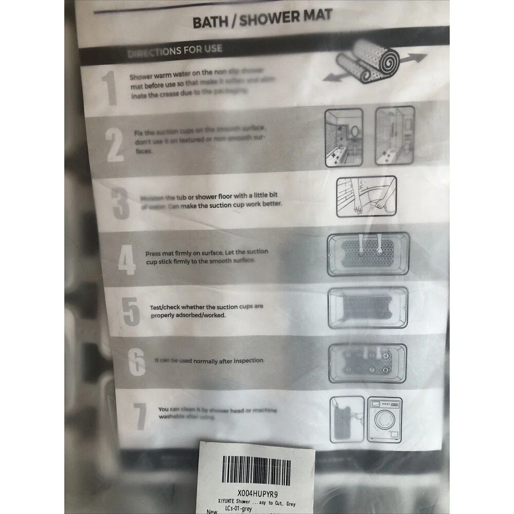 Shower Mat Bathtub Mat Non Slip, 36''x16'' Soft and Comfortable Anti Slip Sho...
